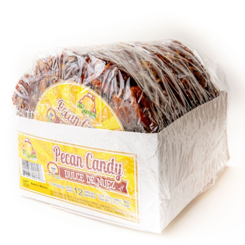 Azteca Pecan Candy dulce de nuez 12 count Mexican candy display box
