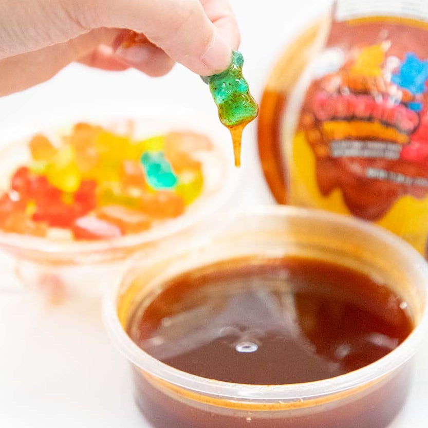 Chelero tamarindo gummies with chamoy Mexican candy bowl