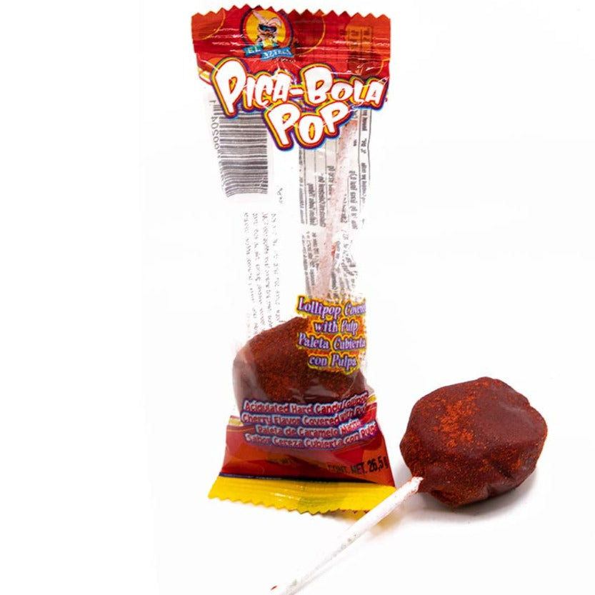 Azteca Pica-Bola Pop Lollipops Covered with Chili & Pulp (75 Count)