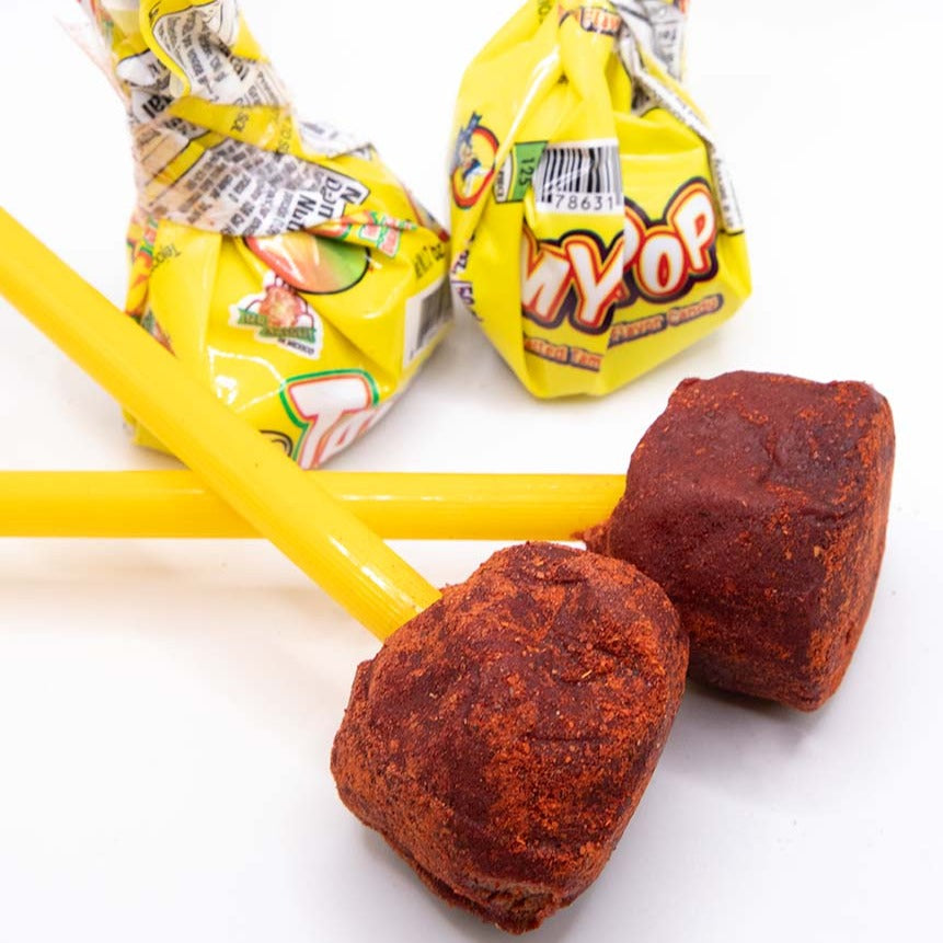Azteca Tamy-Pop tamarind candy with chili 14 count bag Mexican candy