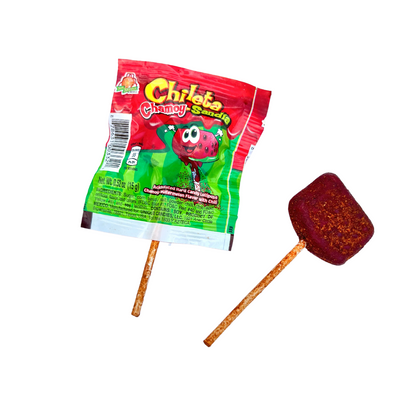 Azteca Chileta Chamoy Sandia watermelon chamoy chili lollipop Mexican candy