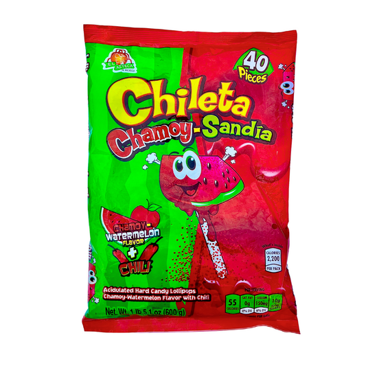 Azteca Chileta Chamoy Sandia watermelon chili lollipops 40pc wholesale Mexican candy