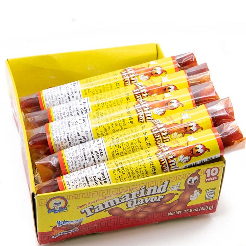 Azteca tamarind flavor candy rolls 10pc display wholesale Mexican candy