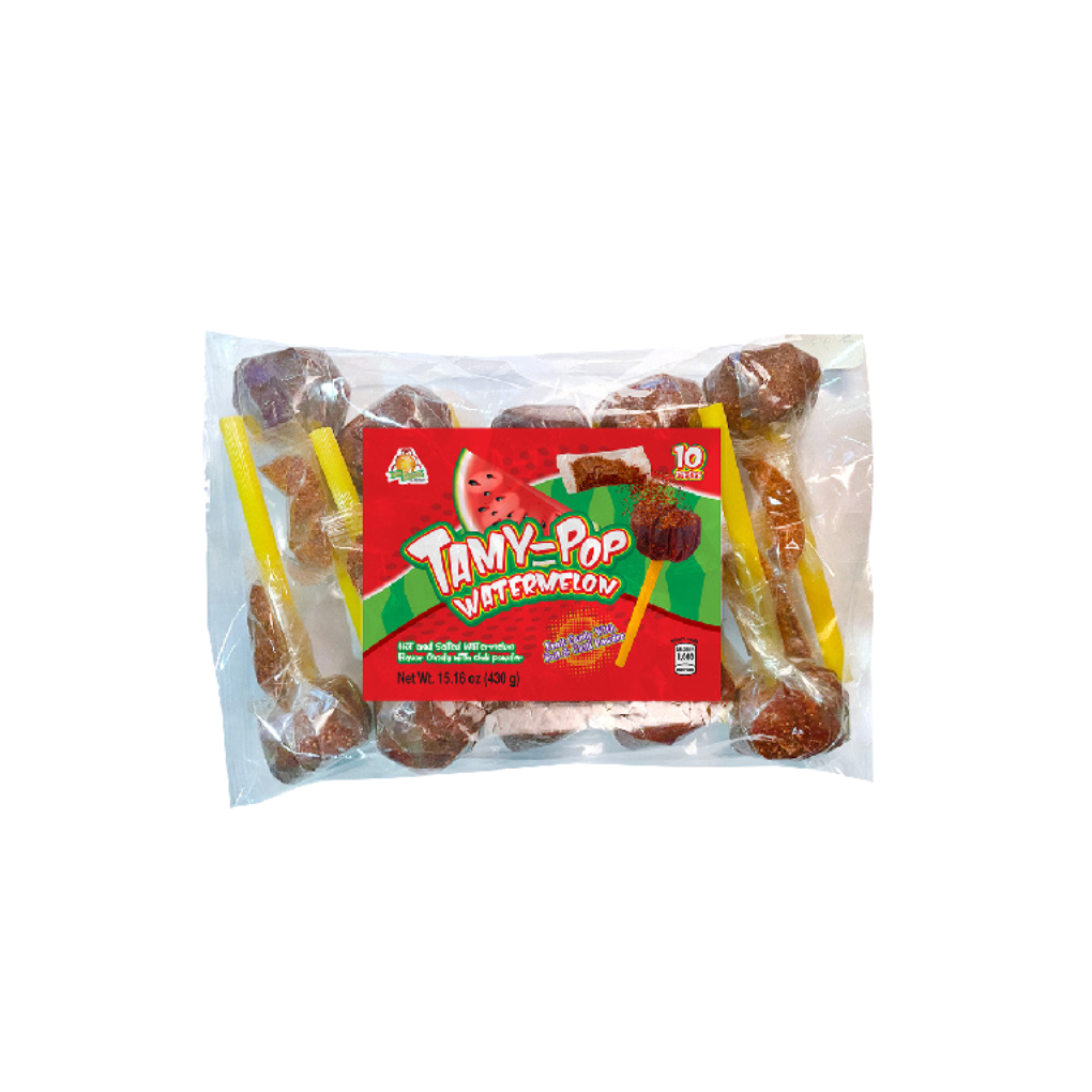 Azteca Tamy-Pop Watermelon tamarind lollipops 10pc bag wholesale Mexican candy