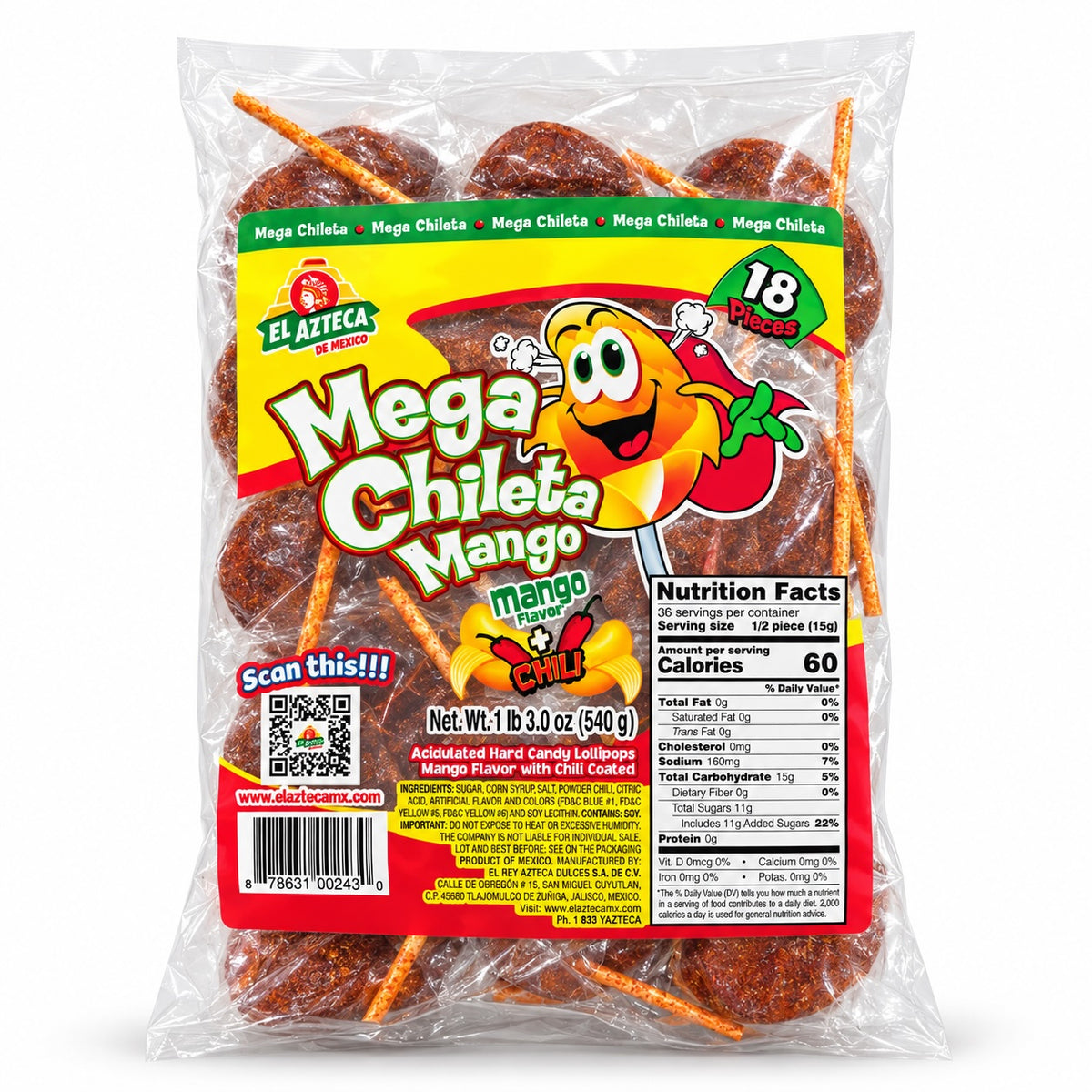 Mango + Chili Flavor Mexican Lollipop