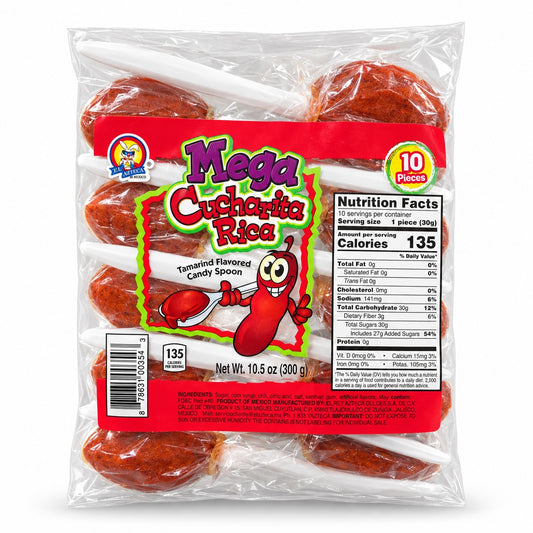 Azteca Mega Cucharita Rica tamarind candy spoons 10 count Mexican candy