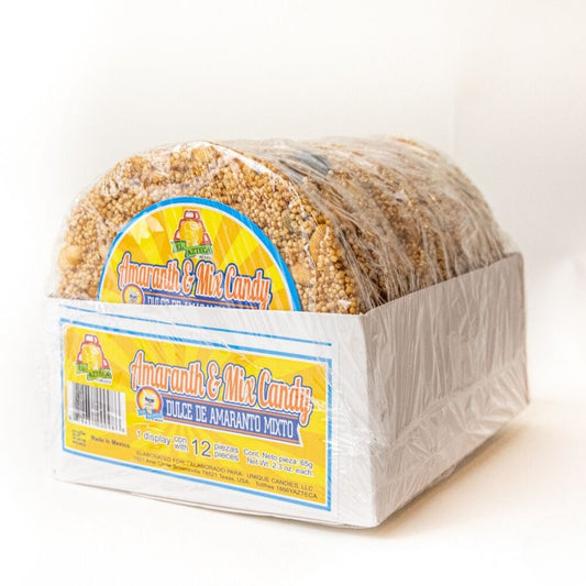 Azteca Amaranth and Mix Candy dulce de amaranto mixto 12 count box