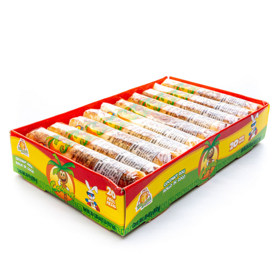 Azteca coconut candy rolls display tray