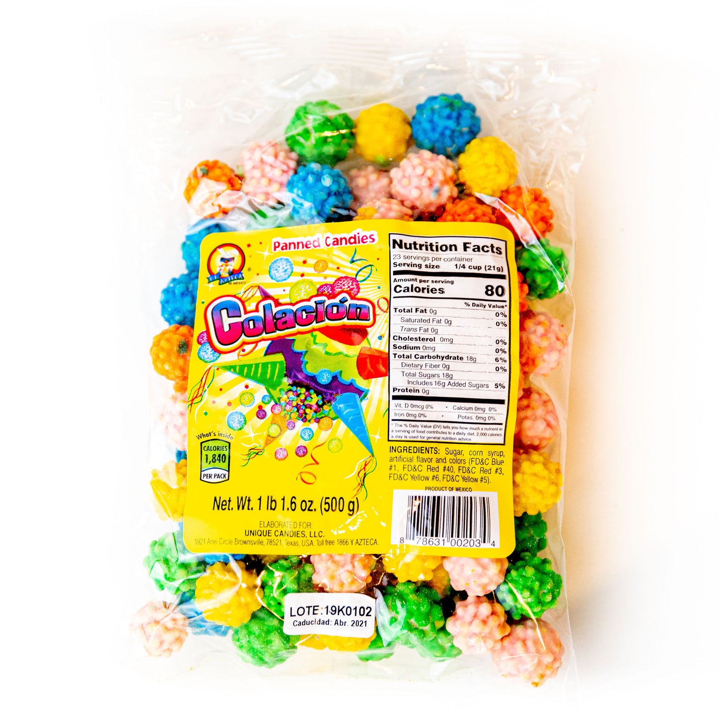 Azteca Colación colorful Mexican panned candy mix