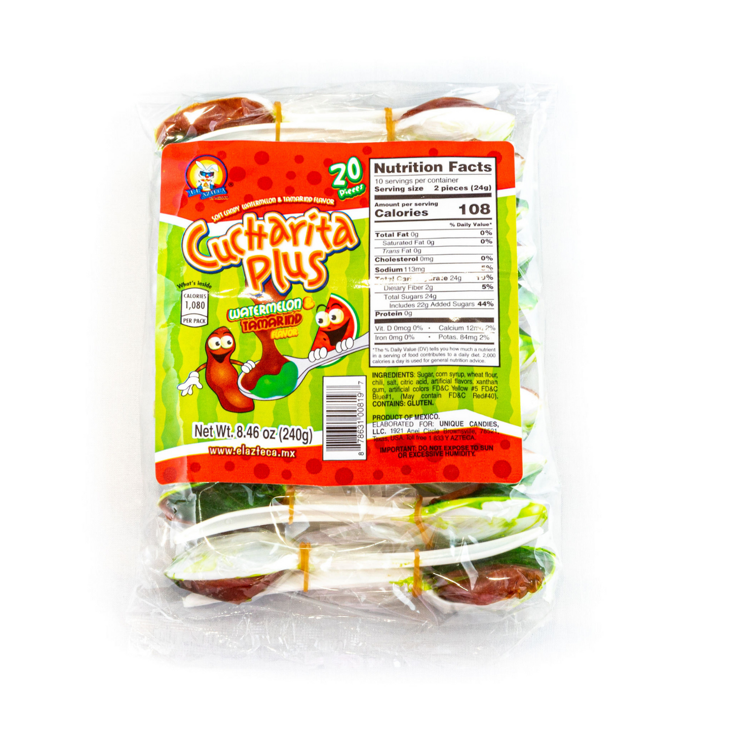 Azteca Cucharita Plus watermelon tamarind candy spoons 20 count Mexican candy