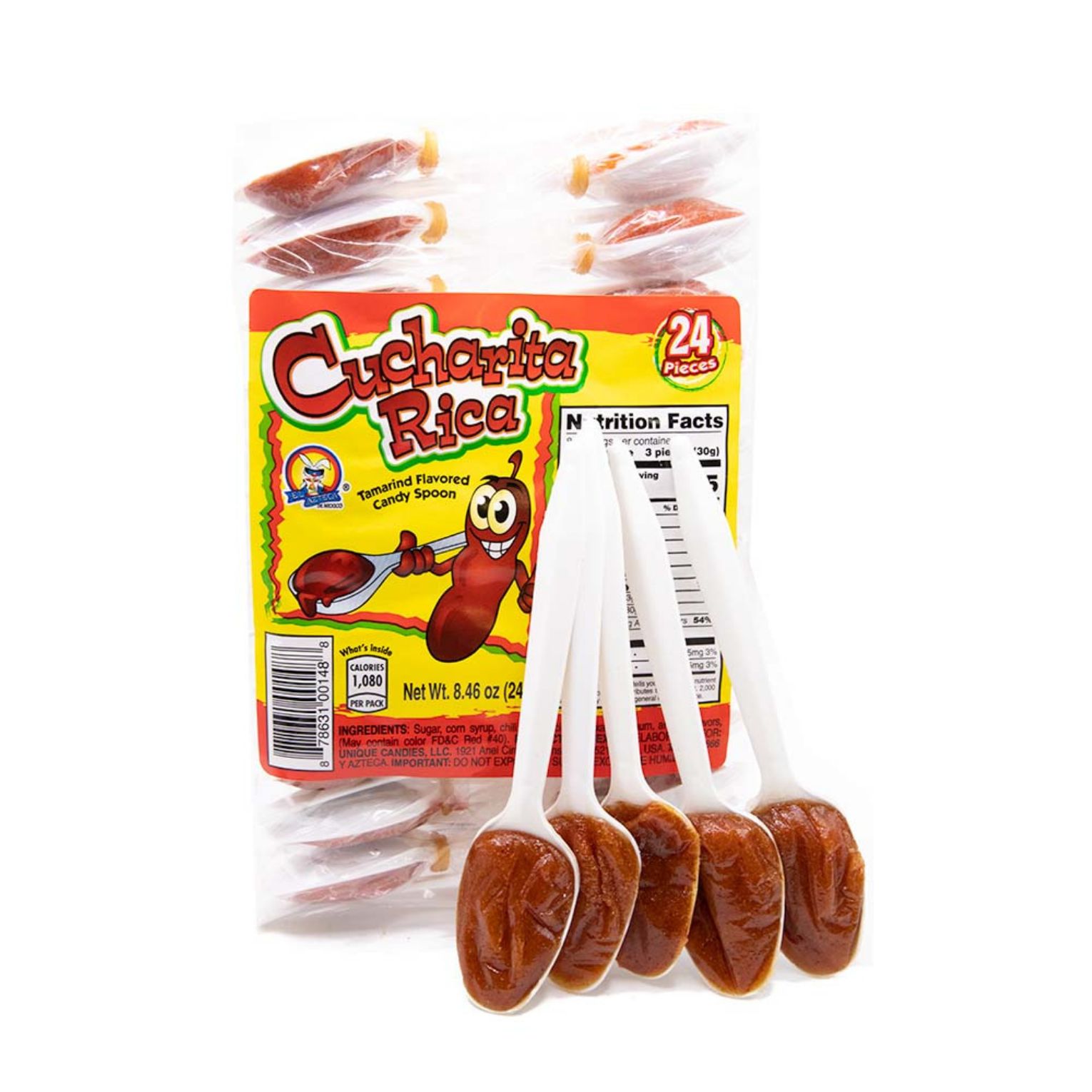 Azteca Cucharita Rica tamarind candy spoons 24 count Mexican candy