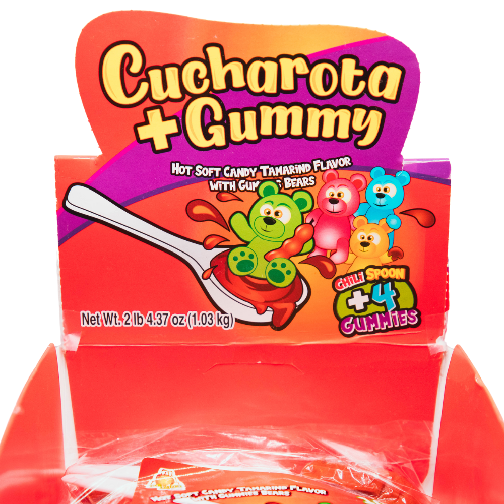 Azteca Cucharota + Gummy tamarind candy with gummies display box