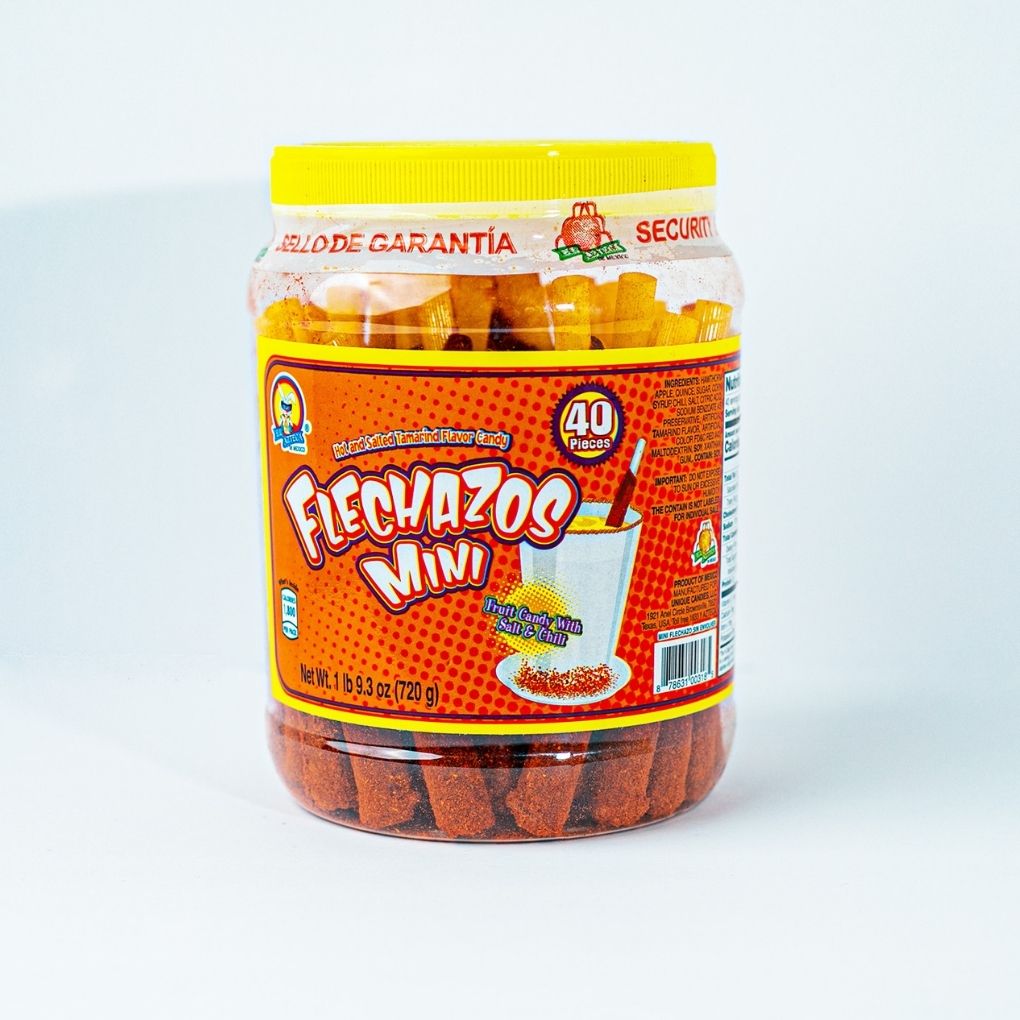 Azteca Flechazos Mini chili tamarind candy sticks tub