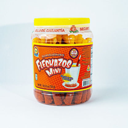 Azteca Flechazos Mini chili tamarind candy sticks tub