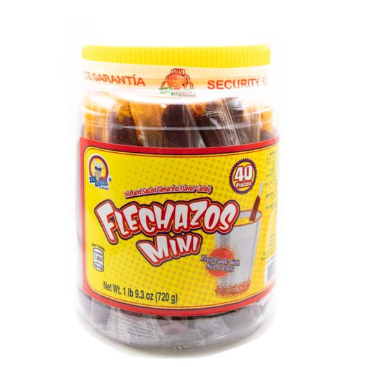 Azteca Flechazos Mini tamarind candy sticks tub
