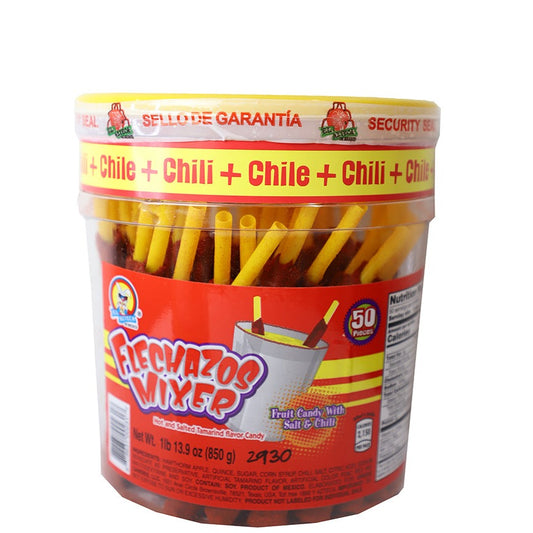 Azteca Flechazos Mixer tamarind candy sticks tub