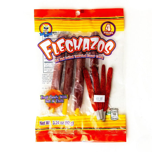 Azteca Flechazos tamarind candy sticks with chili seasoning 4 pack