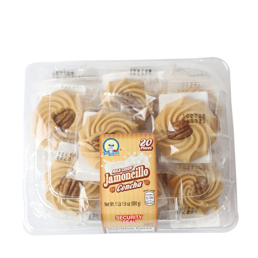 Azteca Jamoncillo Concha Mexican milk candy 20 piece tray