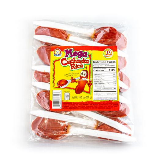 Azteca Mega Cucharita Rica tamarind candy spoons 10 count Mexican candy