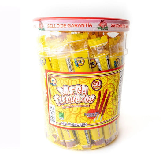 Azteca Mega Flechazos tamarind candy sticks tub