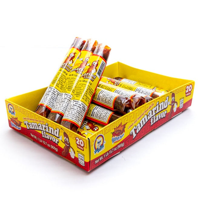 Azteca tamarind flavor candy sticks 20 count display tray Mexican candy