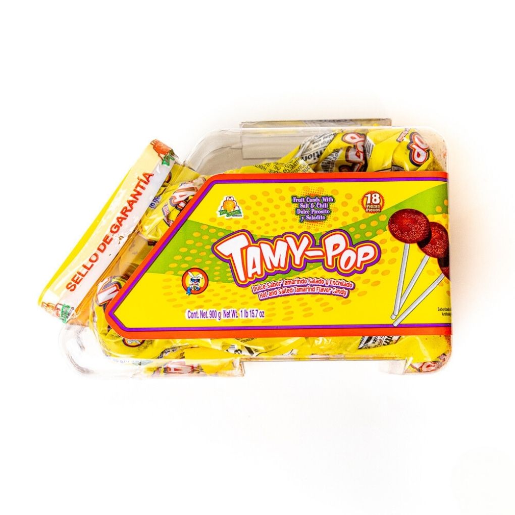 Azteca Tamy-Pop tamarind candy with chili 18 count Mexican candy