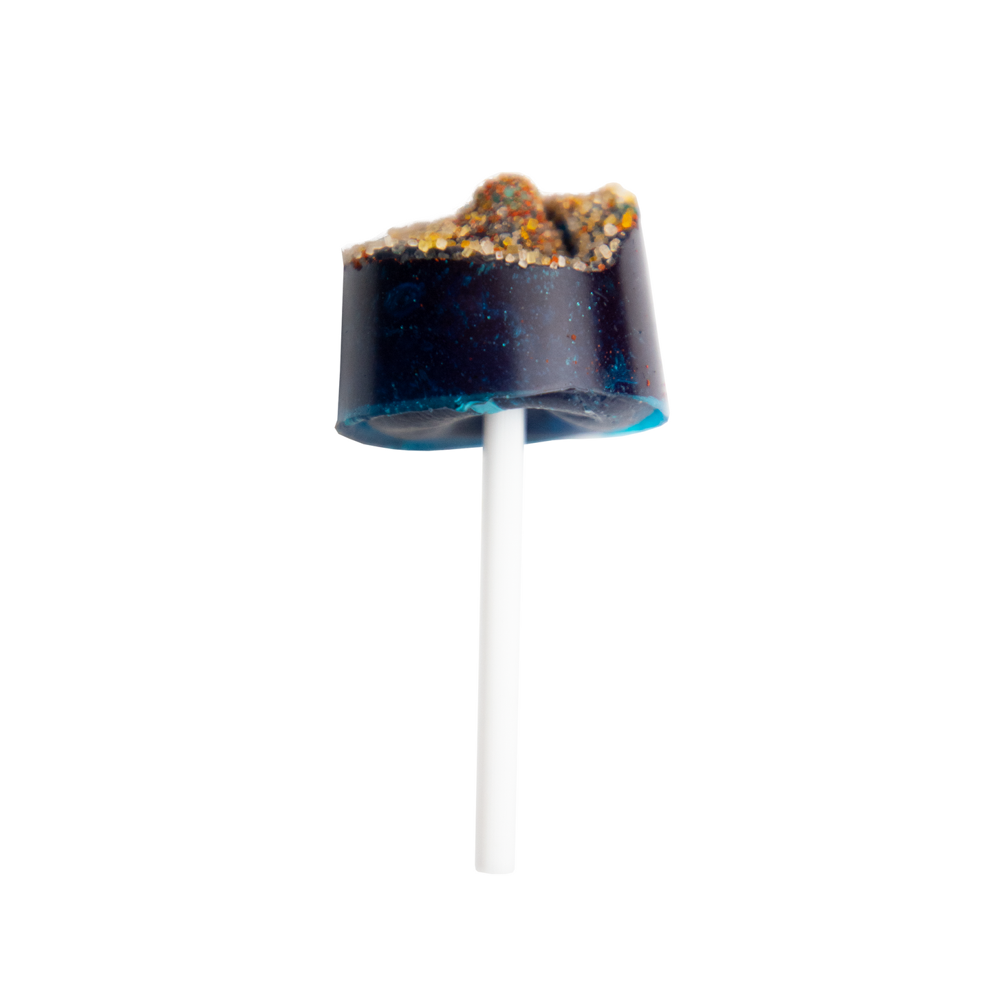 Blueberry hard candy lollipop with chili powder Mexican candy