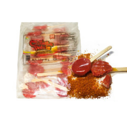 Chileta Polvis Mexican chili candy lollipops