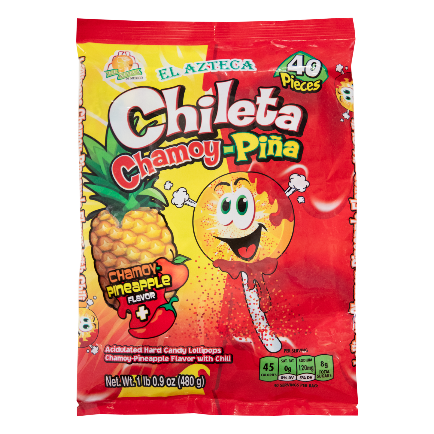 Azteca Chileta Chamoy-Piña Lollipops (10pc Bag) – Wholesale Mexican Candy