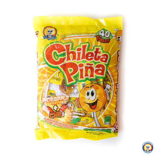 Chileta Piña pineapple chili Mexican lollipops 40 pack