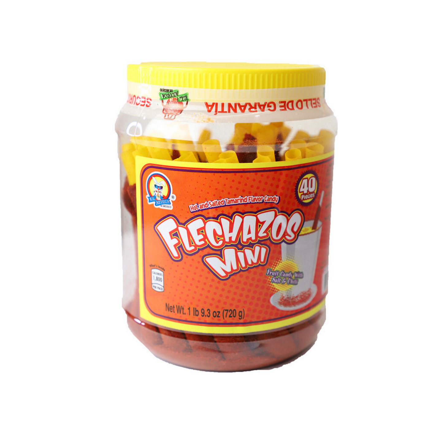 Azteca Flechazos Mini chili tamarind candy sticks tub