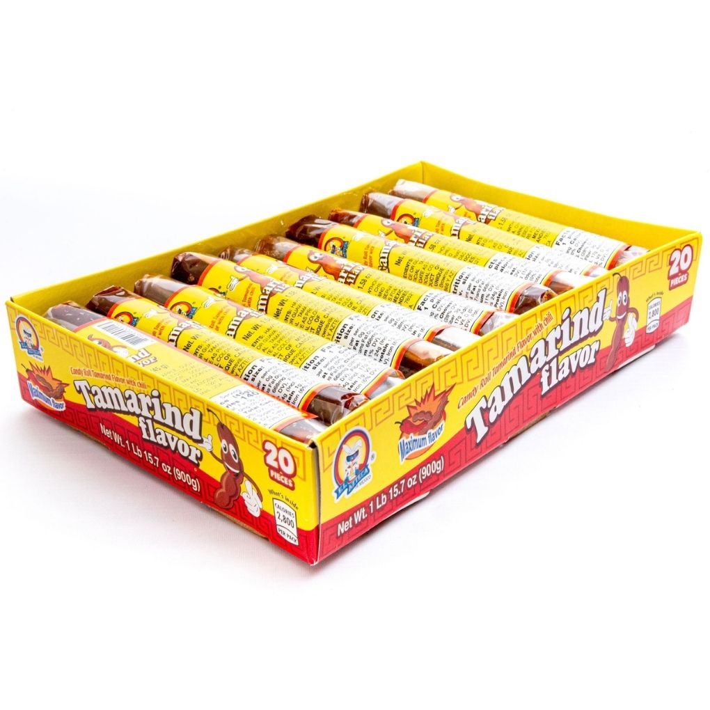 Azteca tamarind flavor candy sticks 20 count display tray Mexican candy
