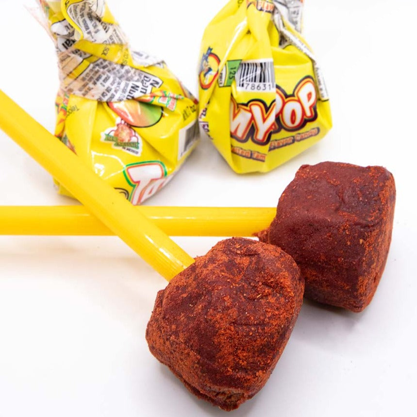 Azteca Mega Tamy-Pop tamarind candy with chili 40 count display tub wholesale Mexican candy